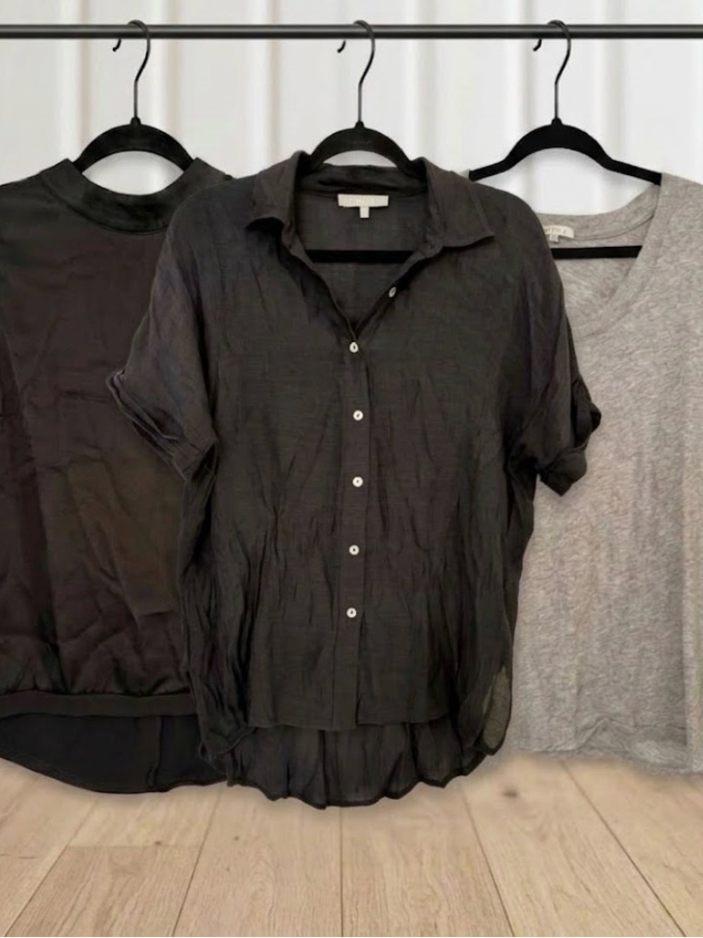 3 shirt bundle: Z Supply gray tee, fun2fun button down, fate pocket tank